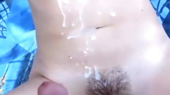 Fucking my wife with hairy pussy on the beach