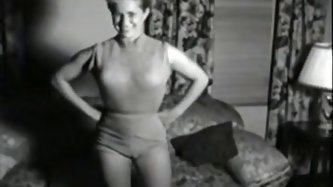 Vintage massive boobed housewife posing stripped