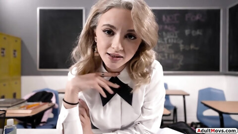Teen student wants to fuck you as her teacher in detention