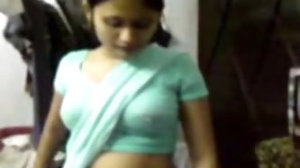 Indian Cutie in Saree seducing