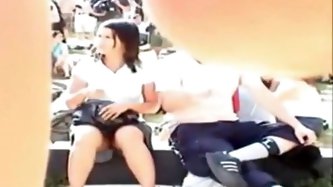 Voyeur tapes an chinese legal age teenager upskirt in the park