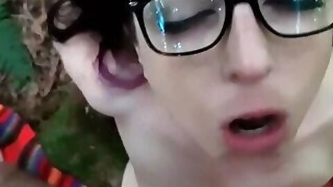 Cuffed Sloppy BJ In The Woods