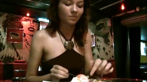 Frolic Russian Cutie Flashes Her Shaved Pussy In Pub