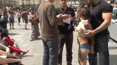Petite Spanish slut public disgraced