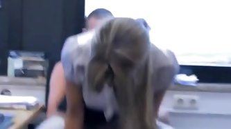 Delightful german non-professional has sex in the office